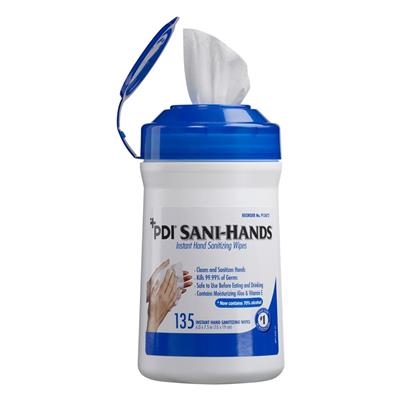 PDI - Sani-Hands ALC Hand Sanitizer Wipes 6x7.5 Canister 135Ct